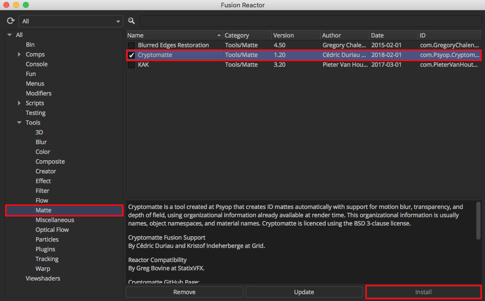 Cryptomatte Install via Reactor.png