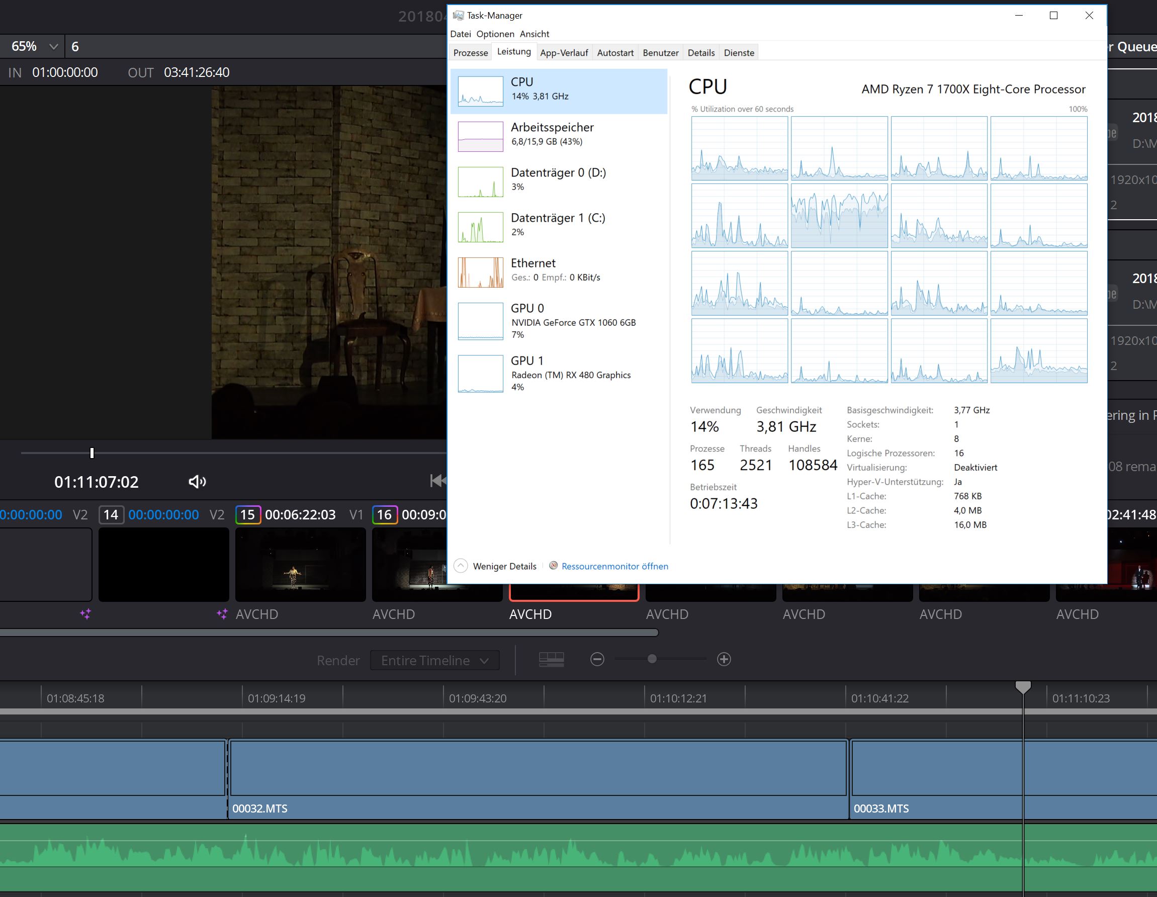 DaVinci Resolve 5 FPS und Auslastung.JPG