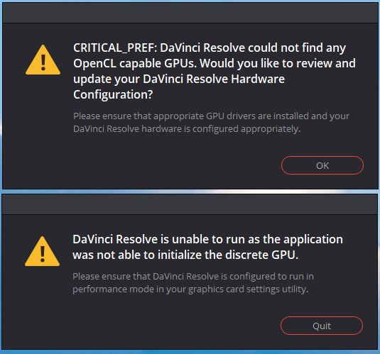 DaVinci Resolve 15 error message.JPG