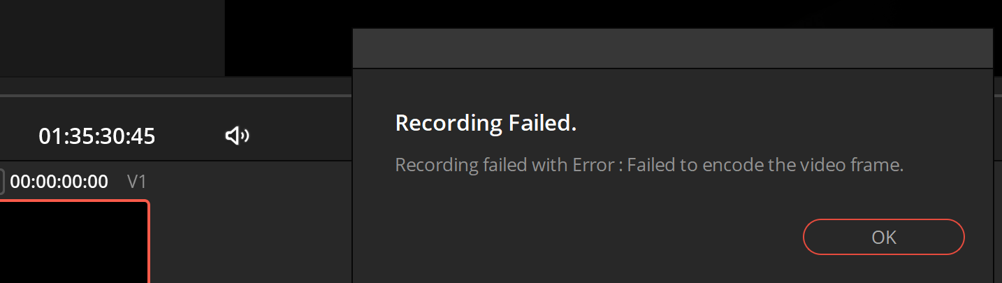 Resolve H265 Recording failed.PNG