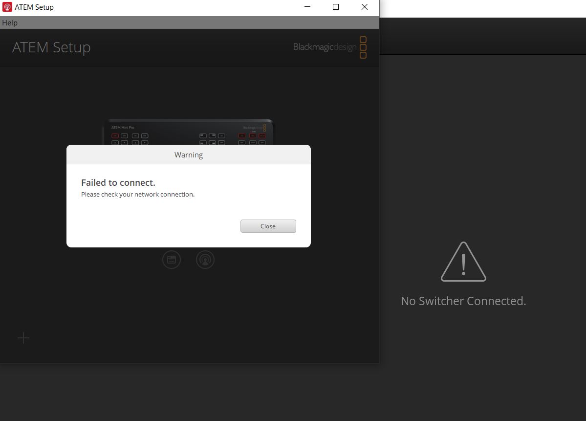 No switcher connected.JPG